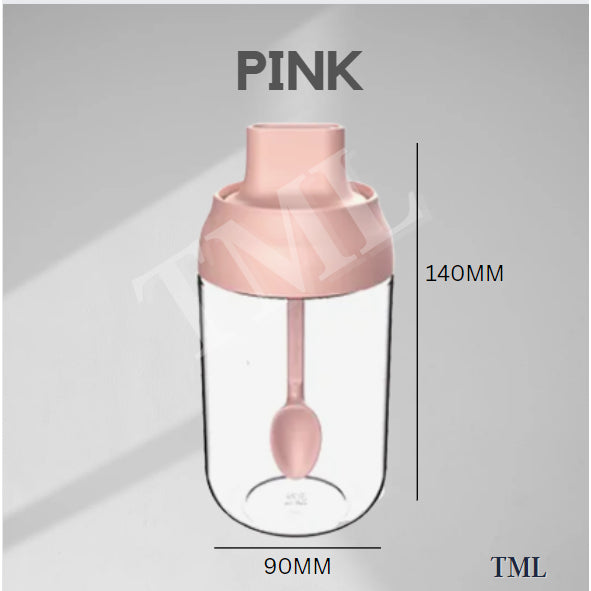 Seasoning Condiment Salt Spice Bottle Tall Glass Jar with Spoon 250ml for Kitchen Storage 4HOME SINGAPORE - 4HOME