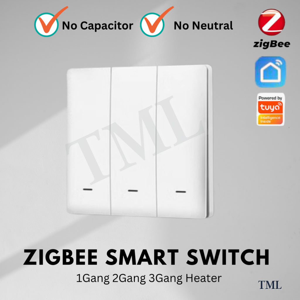 Zigbee WiFi Smart Wall Light Switch 1G 2G 3G 20A Push Button No Neutral No Capacitor Smart life Alexa Google Home 4HOME SINGAPORE - 4HOME