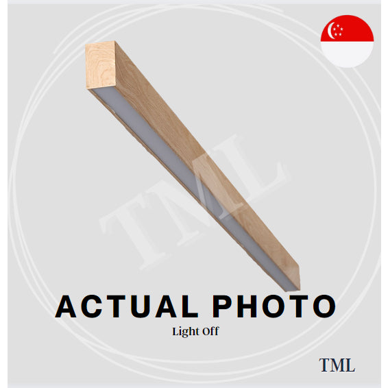 Premium Linear Dark Wood Light Wood Laminate Surface Ceiling Light Long 4HOME SINGAPORE - 4HOME