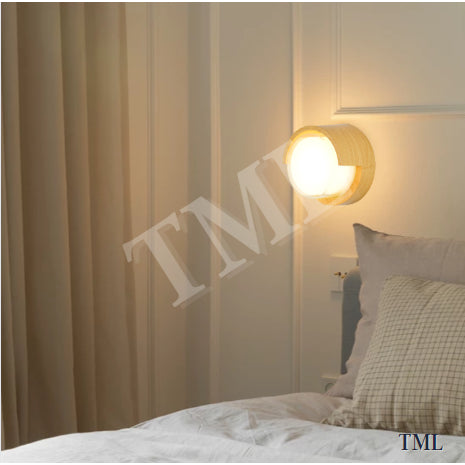 Modern Japanese Wood Printing Wall Light 12W Warm White Bedside Balcony Feature Wall 4HOME SINGAPORE - 4HOME
