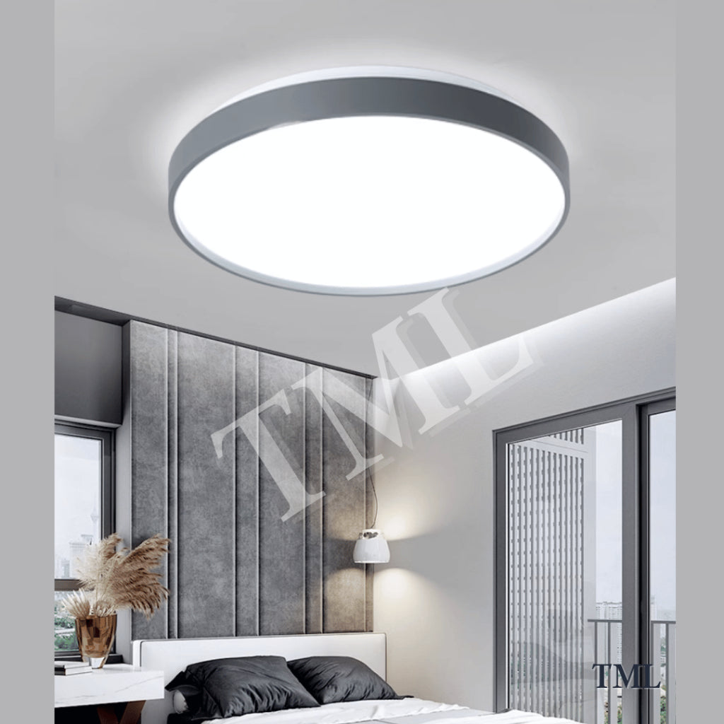 Premium Space Grey Minimalist LED Ceiling Light 36W 96W Hamburger 4HOME SINGAPORE - 4HOME