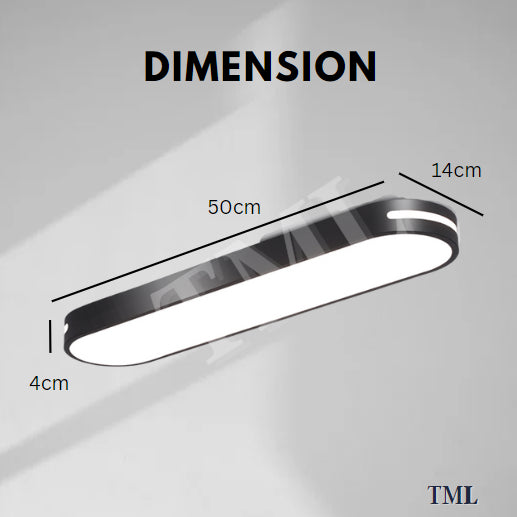 Nordic Rectangular Linear Pod Led Ceiling Light 24W 32W Corridor Balcony Service Yard Bathroom 4HOME SINGAPORE - 4HOME