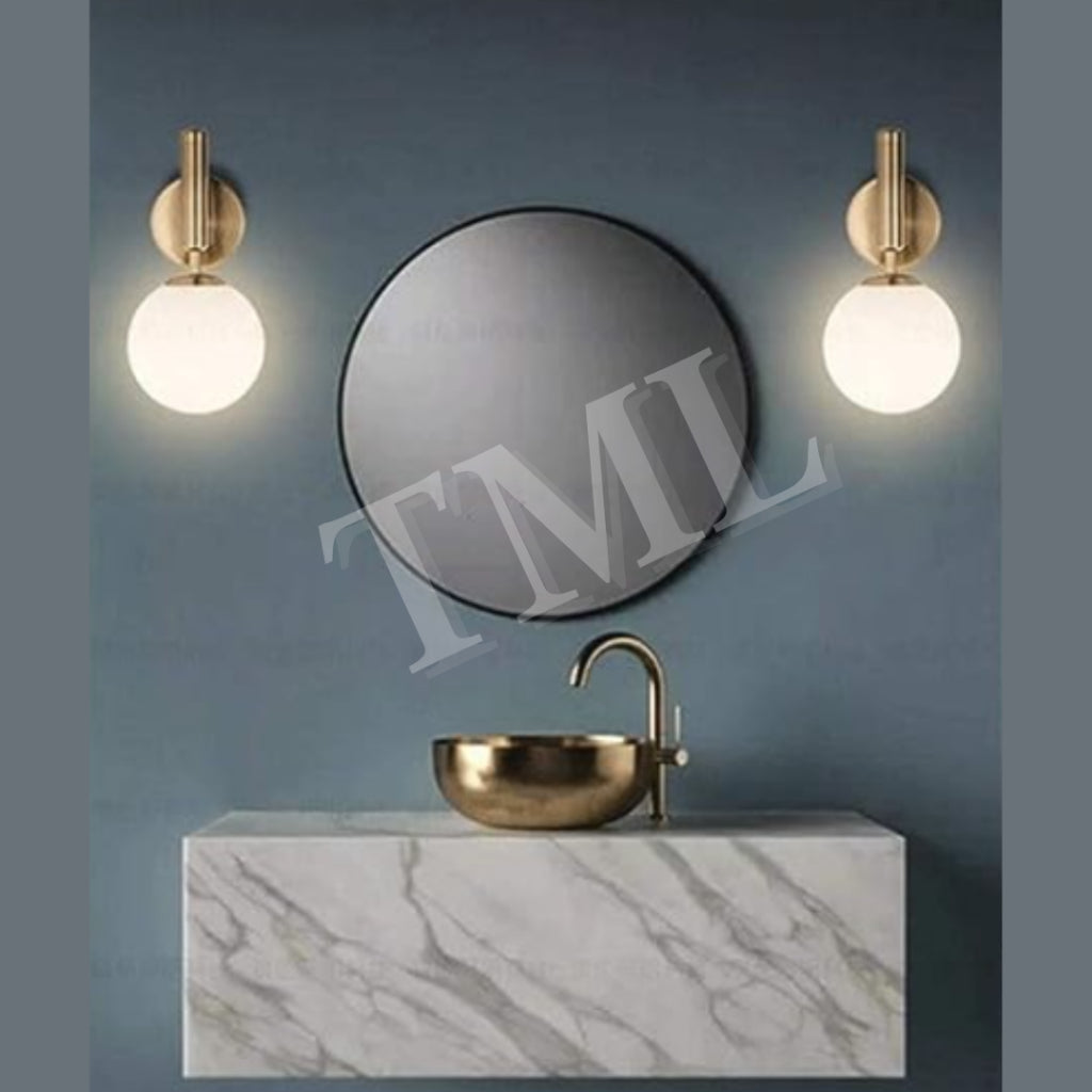 Lux Gold Glass Globe E27 Wall Light Bedside Bathroom Balcony Hallway 4HOME SINGAPORE - 4HOME