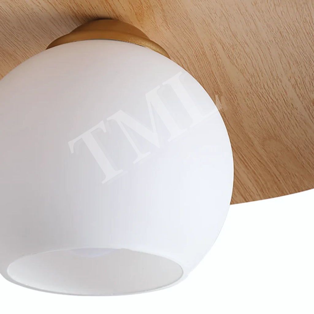 Retro Japanese Light Wood Dark Wood Saturn Globe E27 Bulb Ceiling Light Corridor Small Area 4HOME SINGAPORE - 4HOME