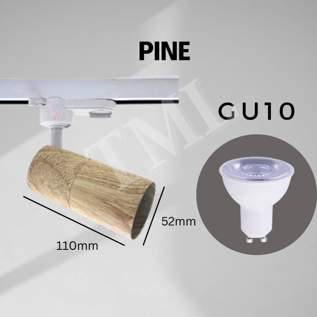 Japanese Wood Pine Oak Walnut Print GU10 Track Holder Track Light 4HOME SINGAPORE - 4HOME