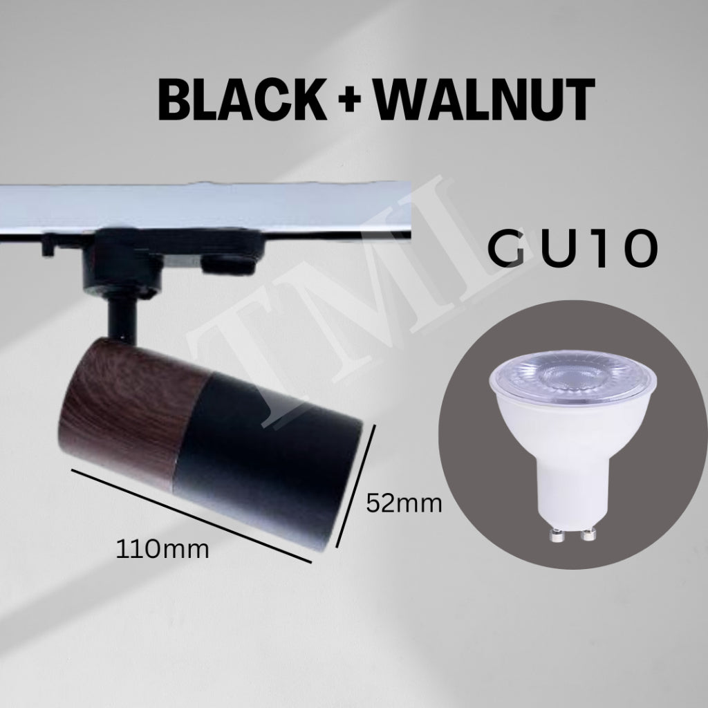 Japanese Wood Pine Oak Walnut Print GU10 Track Holder Track Light 4HOME SINGAPORE - 4HOME