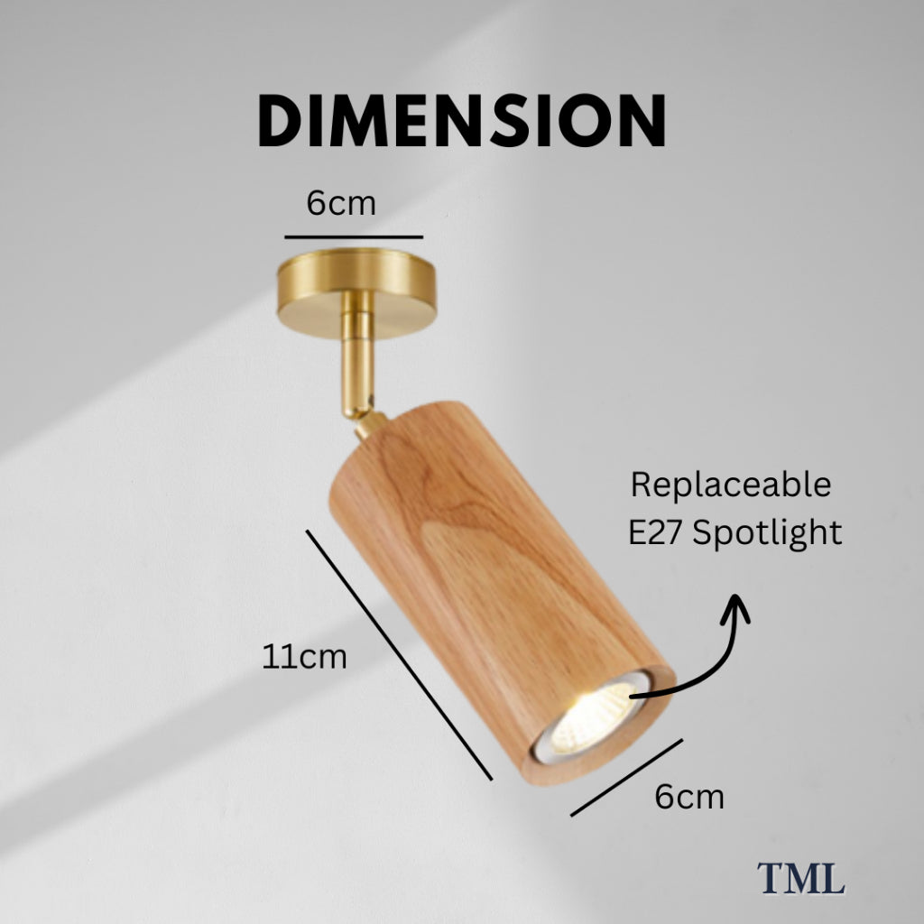Premium Japanese Wood Spotlight Wall Light Bedside 7W Tri-tone 4HOME SINGAPORE - 4HOME