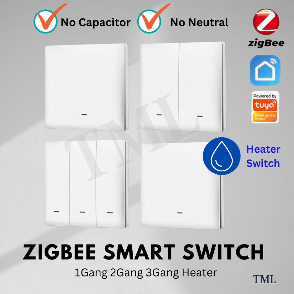 Zigbee WiFi Smart Wall Light Switch 1G 2G 3G 20A Push Button No Neutral No Capacitor Smart life Alexa Google Home 4HOME SINGAPORE - 4HOME