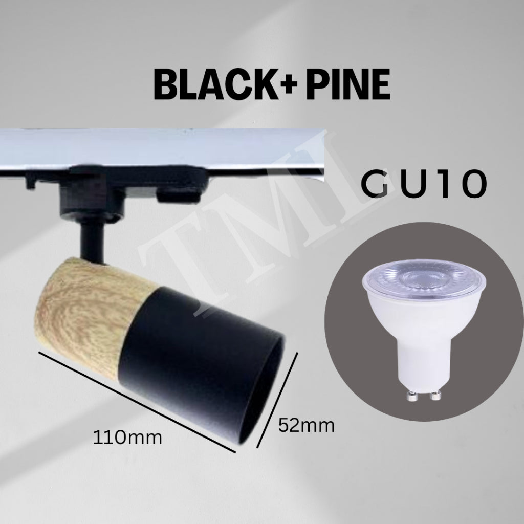 Japanese Wood Pine Oak Walnut Print GU10 Track Holder Track Light 4HOME SINGAPORE - 4HOME