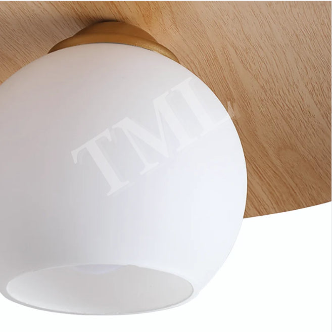 Retro Japanese Dark Wood Saturn Globe E27 Bulb Ceiling Light Corridor Small Area 4HOME SINGAPORE - 4HOME