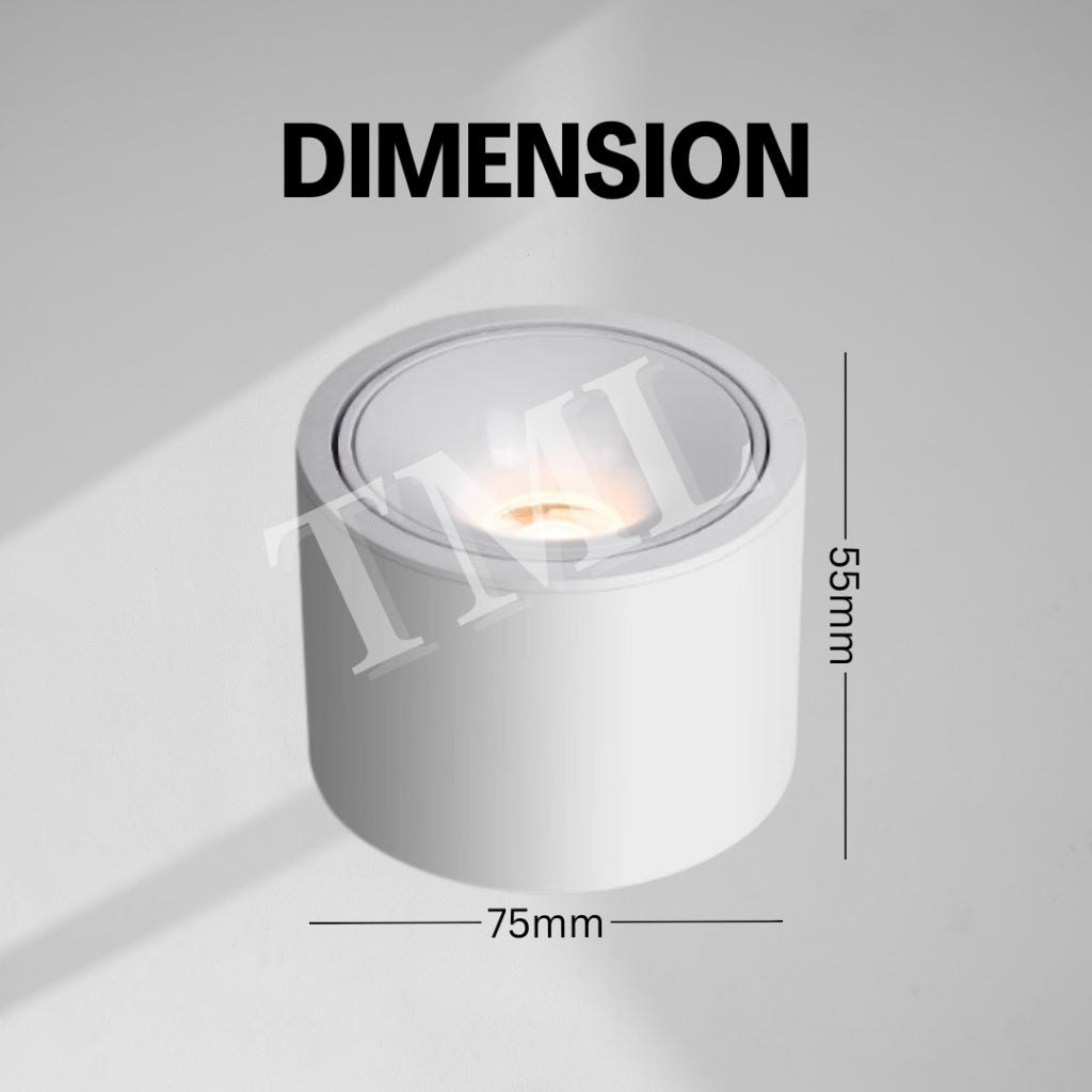 Premium White Single Head Halo Cylindrical Spotlight Surface Mounted Downlight Anti Glare 4HOME SINGAPORE - 4HOME