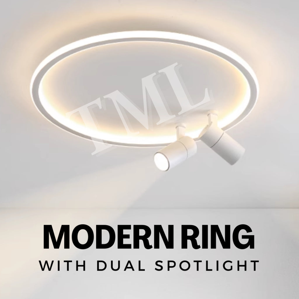 Modern Ring Halo with Spotlight Designer LED Ceiling Light Tri-tone 4HOME SINGAPORE - 4HOME