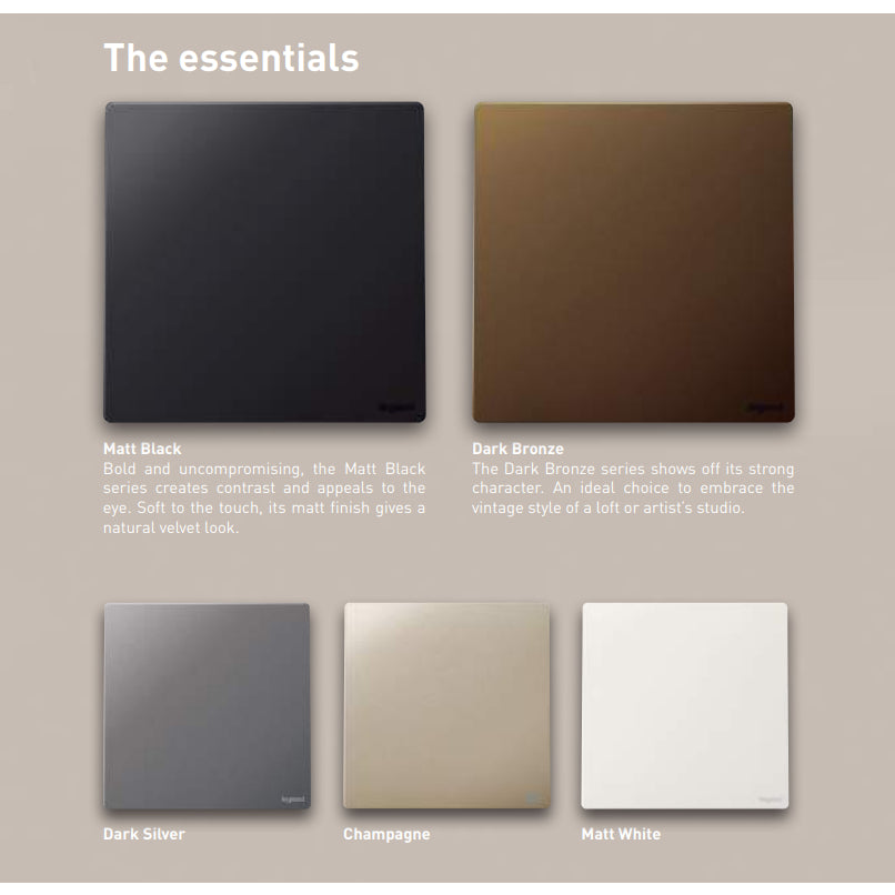 Legrand Mallia Senses Switch Socket Designer Dark Bronze 4HOME SINGAPORE - 4HOME