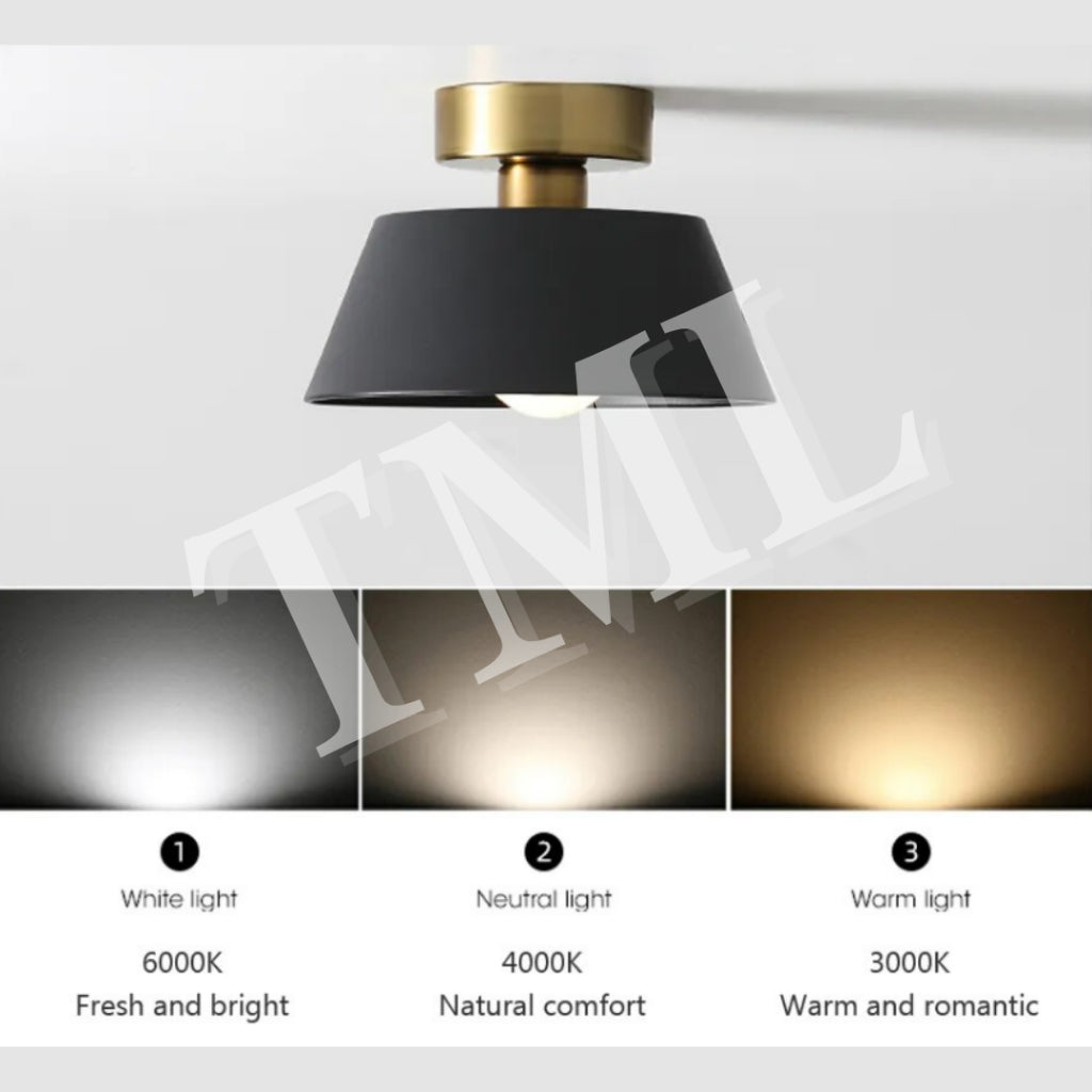 Premium Lumiere E27 Surface LED Ceiling Light Black White with Gold 4HOME SINGAPORE - 4HOME