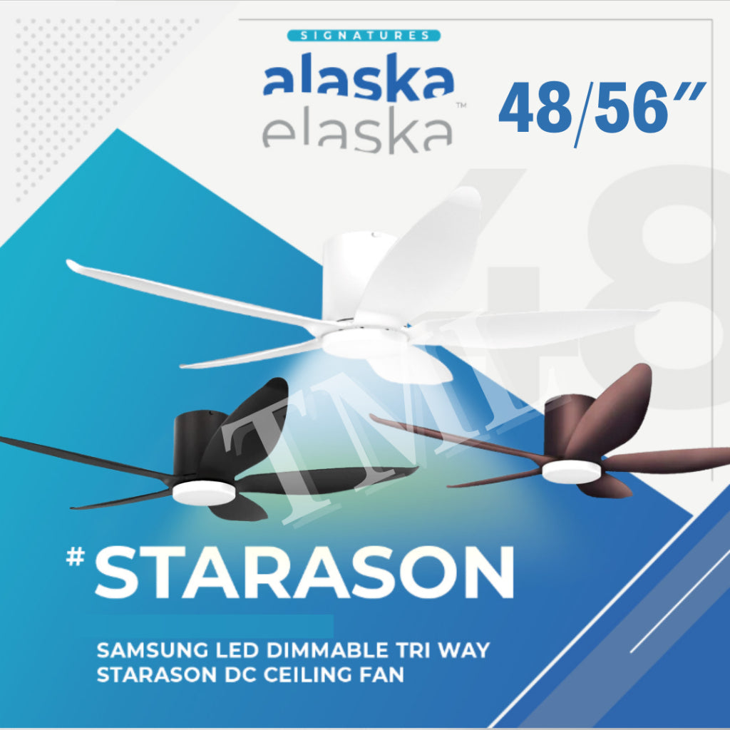 ALASKA STARASON DC Ceiling Fan 5 Blades with optional LED Light 48"/56" 4HOME SINGAPORE - 4HOME