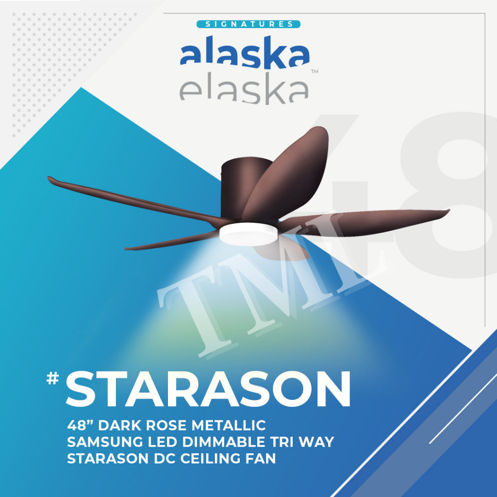 ALASKA STARASON DC Ceiling Fan 5 Blades with optional LED Light 48"/56" 4HOME SINGAPORE - 4HOME