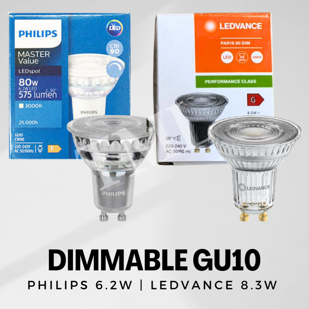 Philips Dimmable GU10 6.2W Ledvance Dimmable GU10 8.3W Warm White Cool White 4HOME SINGAPORE - 4HOME