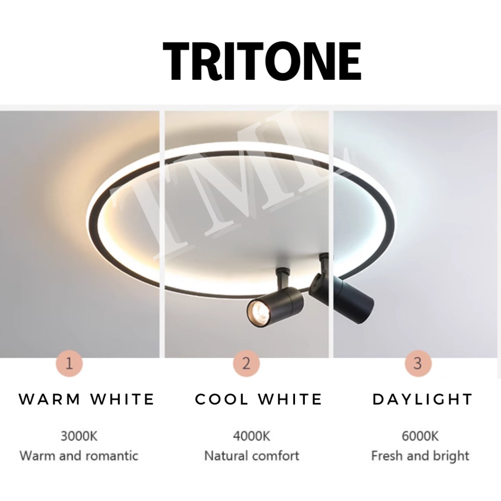 Modern Ring Halo with Spotlight Designer LED Ceiling Light Tri-tone 4HOME SINGAPORE - 4HOME
