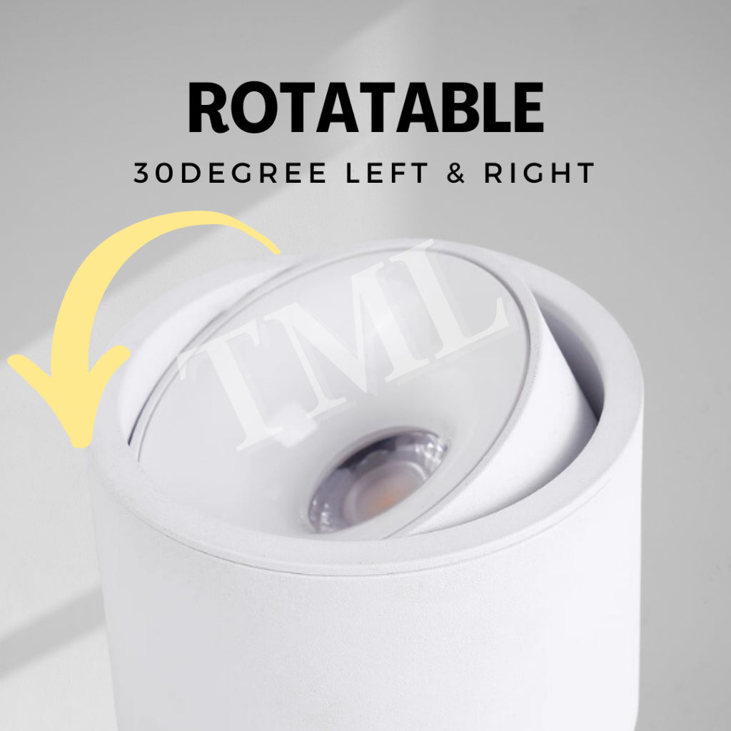 Premium White Single Head Halo Cylindrical Spotlight Surface Mounted Downlight Anti Glare 4HOME SINGAPORE - 4HOME