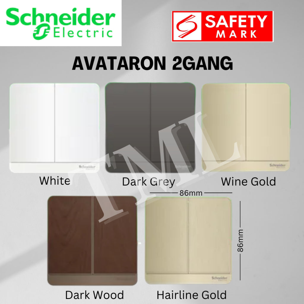 Schneider Electric AvatarOn Switch Socket Dark Wood Hairline Gold 4HOME SINGAPORE - 4HOME