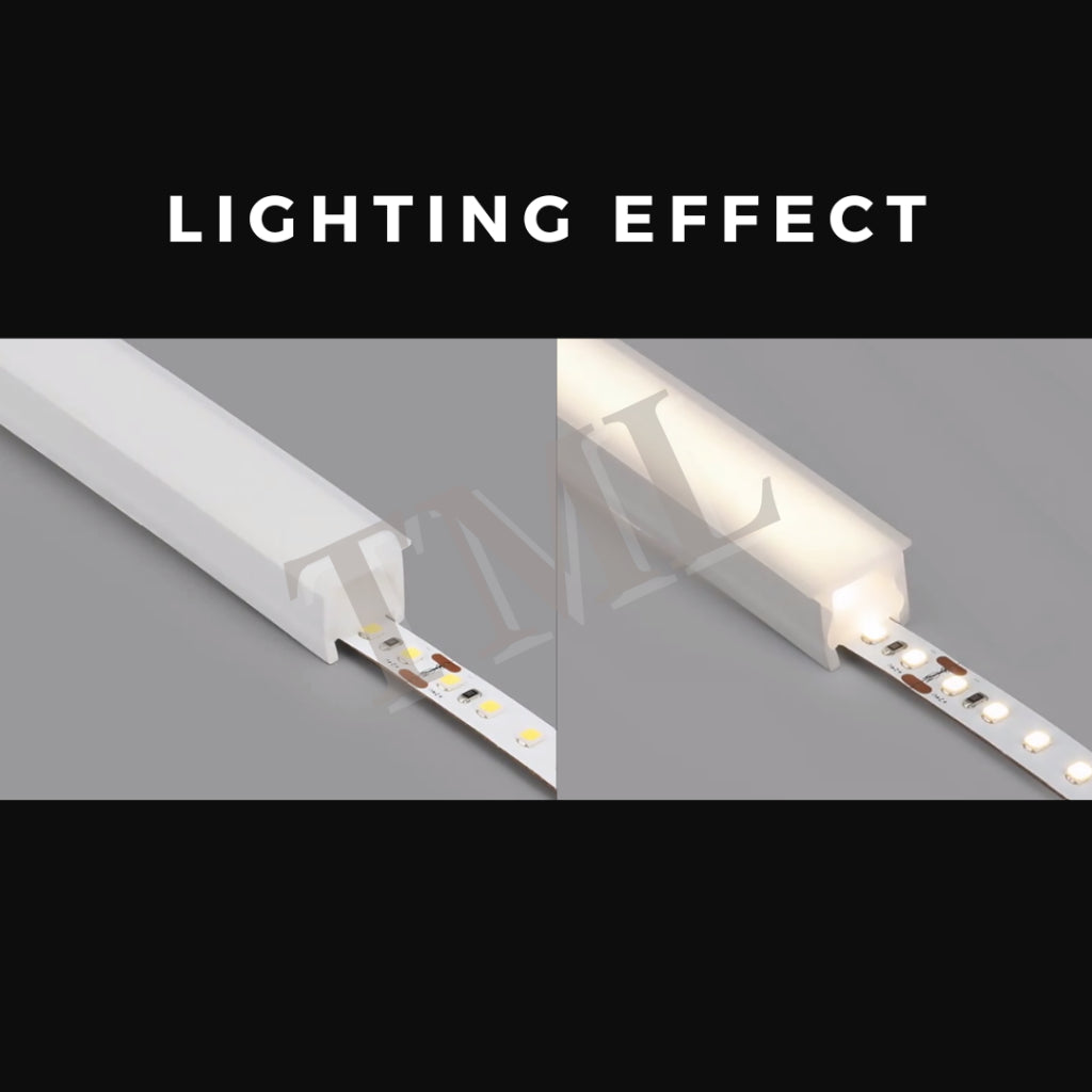 Flexible Silicon LED Strip Light Diffuser Channel LED Profile 1meter Recessed Type 4HOME SINGAPORE - 4HOME