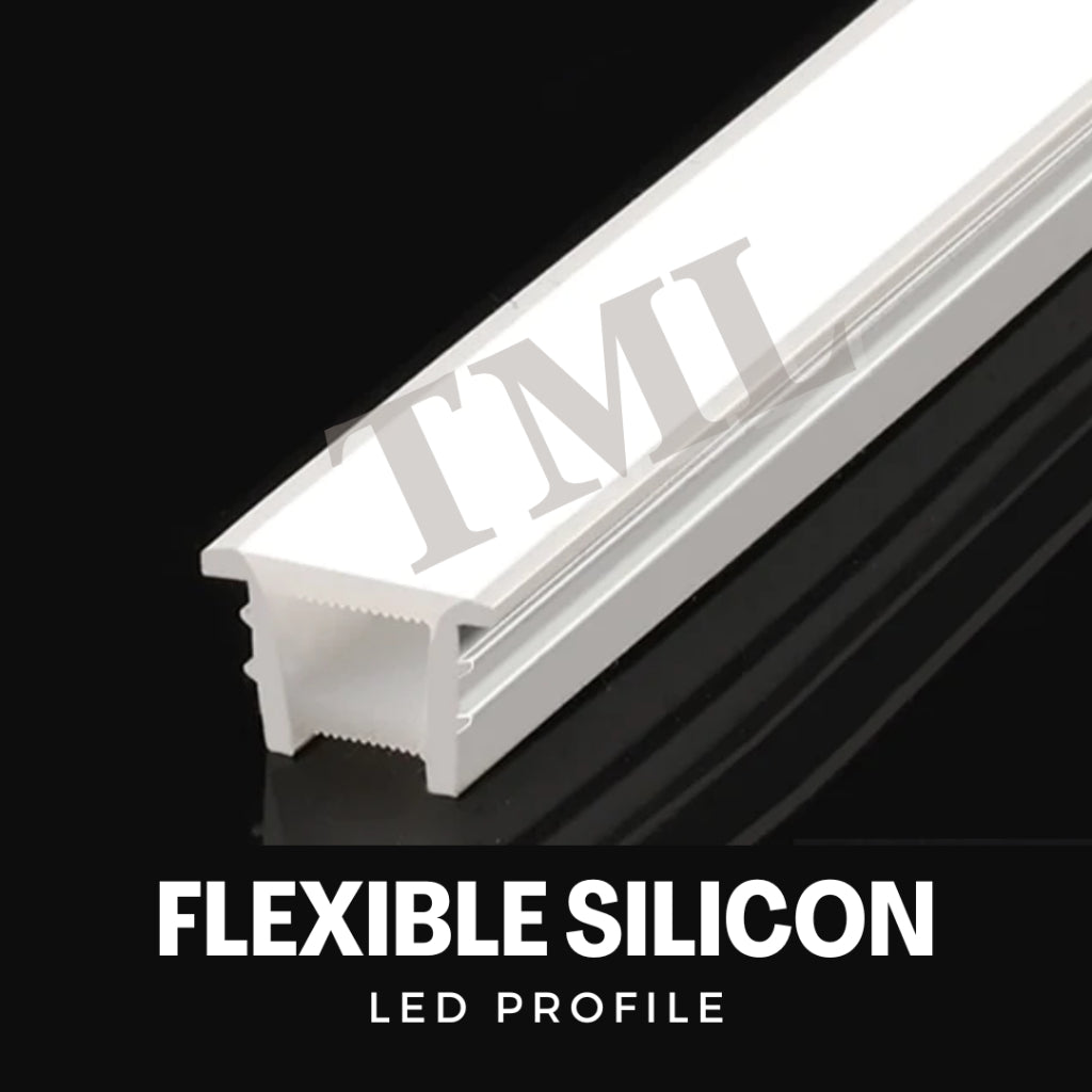 Flexible Silicon LED Strip Light Diffuser Channel LED Profile 1meter Recessed Type 4HOME SINGAPORE - 4HOME