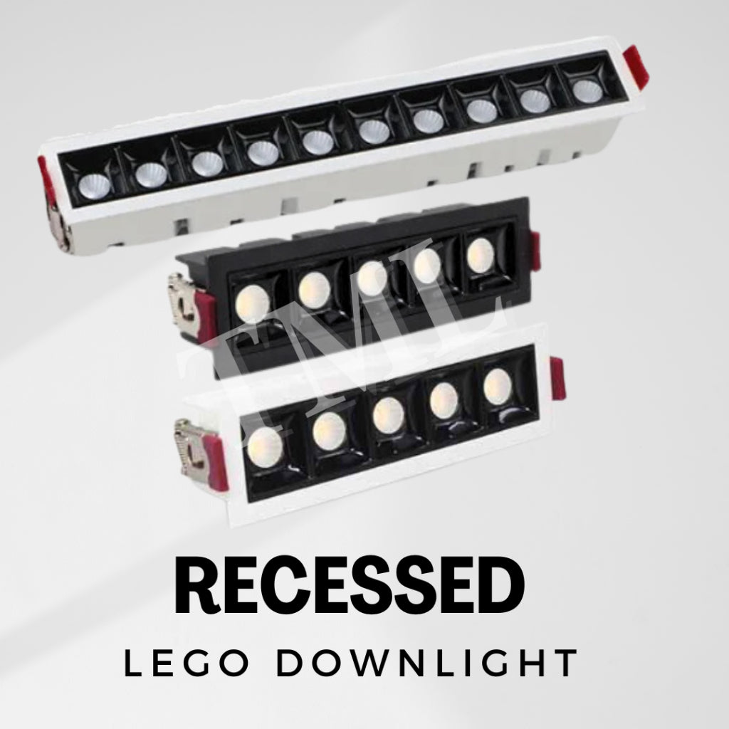 Linear LED Recessed Slim Lego Spotlight Downlight Black White 10W 20W 4HOME SINGAPORE - 4HOME