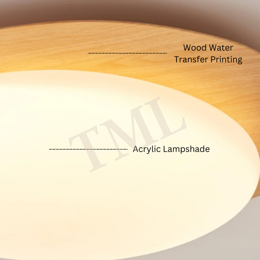 Pine Wood Print Pebble Tritone LED Ceiling Light for bedroom living hall 4HOME SINGAPORE - 4HOME