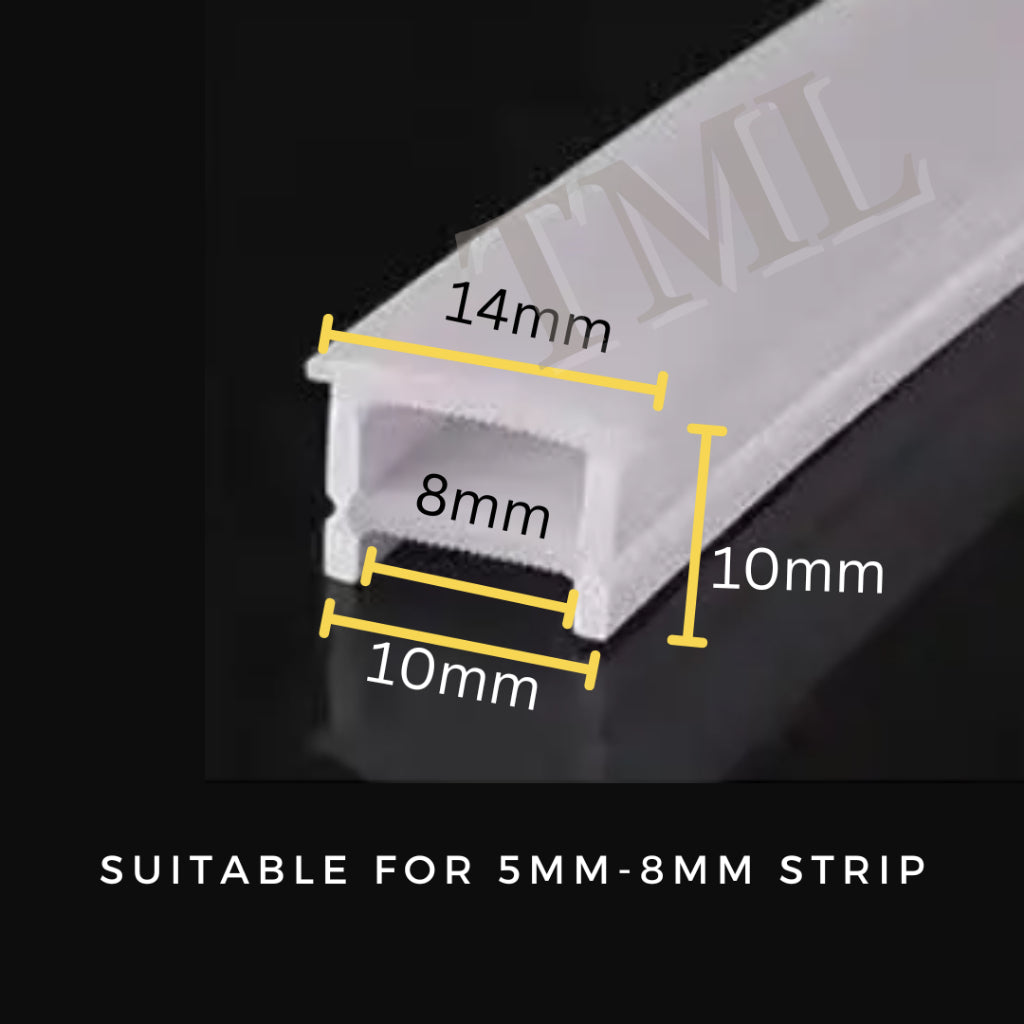 Flexible Silicon LED Strip Light Diffuser Channel LED Profile 1meter Recessed Type 4HOME SINGAPORE - 4HOME