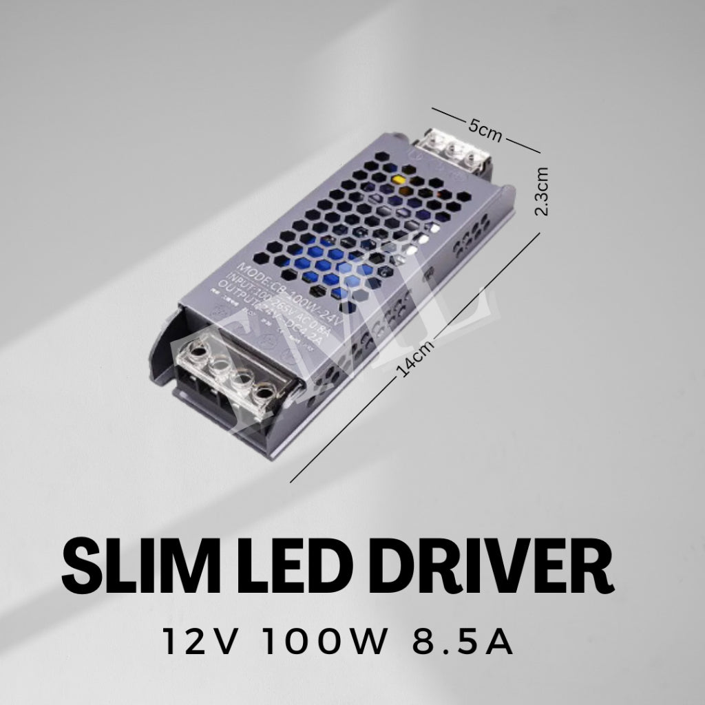 Slim 12V 24V LED driver Power supply for LED strip light 5A 8.5A 12.5A 16.5A 60W 100W 150W 200W 300W 4HOME SINGAPORE - 4HOME