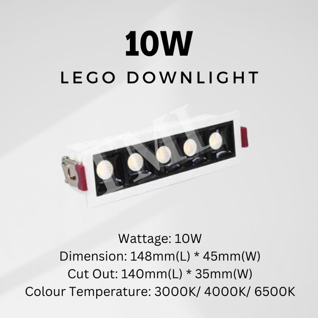 Linear LED Recessed Slim Lego Spotlight Downlight Black White 10W 20W 4HOME SINGAPORE - 4HOME