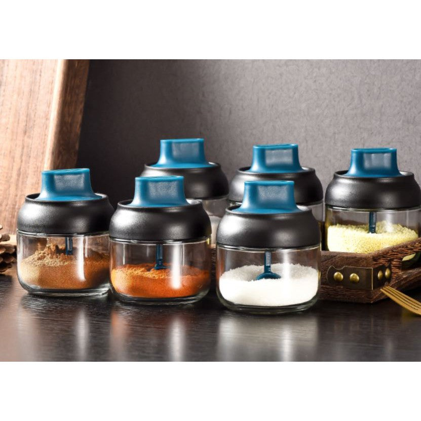 [Bundle/Single] Seasoning Salt Spice Condiment Glass Bottle Glass Jar with Spoon Kitchen Storage 4HOME SINGAPORE - 4HOME