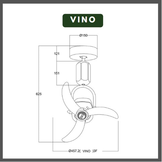Fanco Corner Wall Fan DONO NANO VINO ceiling fan 4HOME SINGAPORE - 4HOME