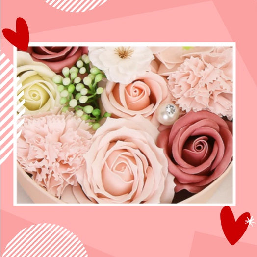 Floral Rose Gift Box with Fairy Light + Lavender Candle Gift Set for Girlfriend Birthday Wife Mother Mum Romantic 4HOME SINGAPORE - 4HOME