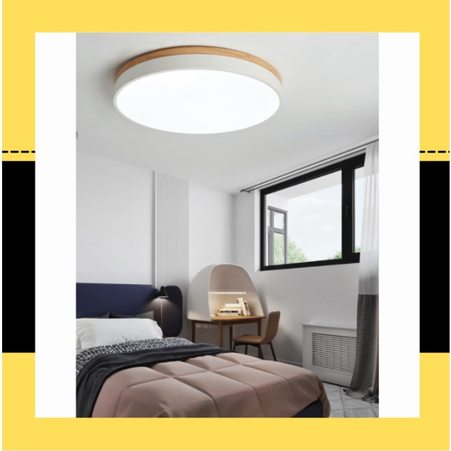 Nordic LED Ceiling Light Black White with Wood 24W 36W 4HOME SINGAPORE - 4HOME