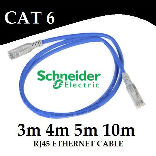 Schneider CAT6 RJ45 Ethernet Cable LAN Network Patchcord High Speed 3m 4m 5m 10m for Router Laptop Desktop Gaming 4HOME SINGAPORE - 4HOME