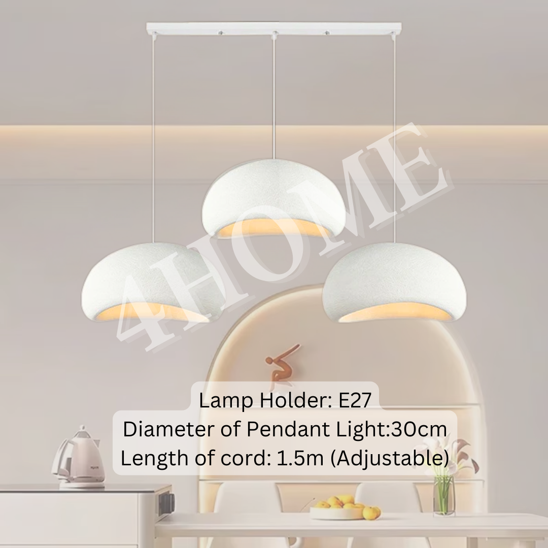 Minimalist Wabi-Sabi Cloud Egg-shaped 3Head Chandelier Pendant Island Dining Table 4HOME SINGAPORE - 4HOME