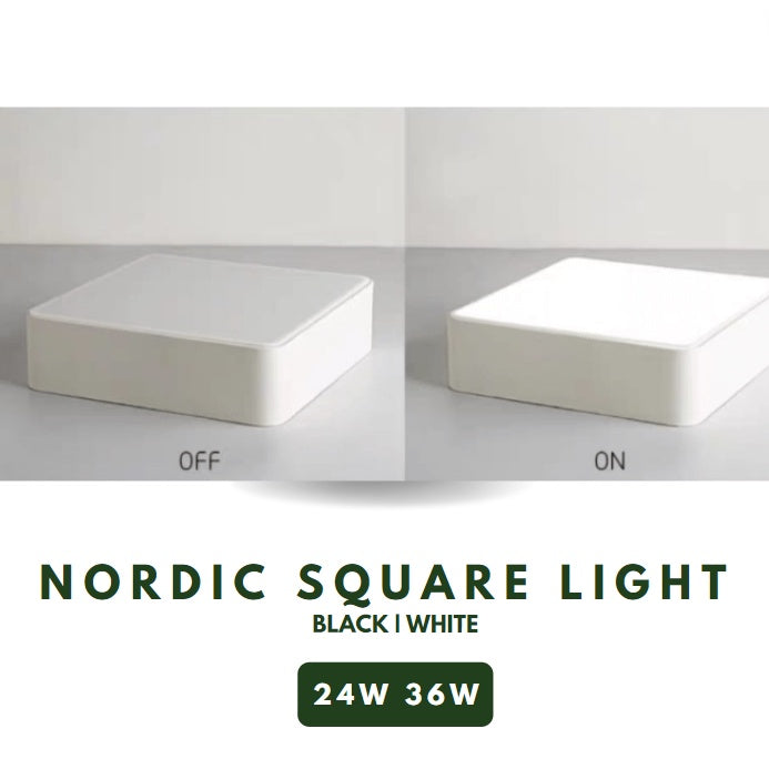 Nordic Square LED Ceiling Light 24W 36W 4HOME SINGAPORE - 4HOME