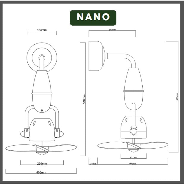 Fanco Corner Wall Fan DONO NANO VINO ceiling fan 4HOME SINGAPORE - 4HOME