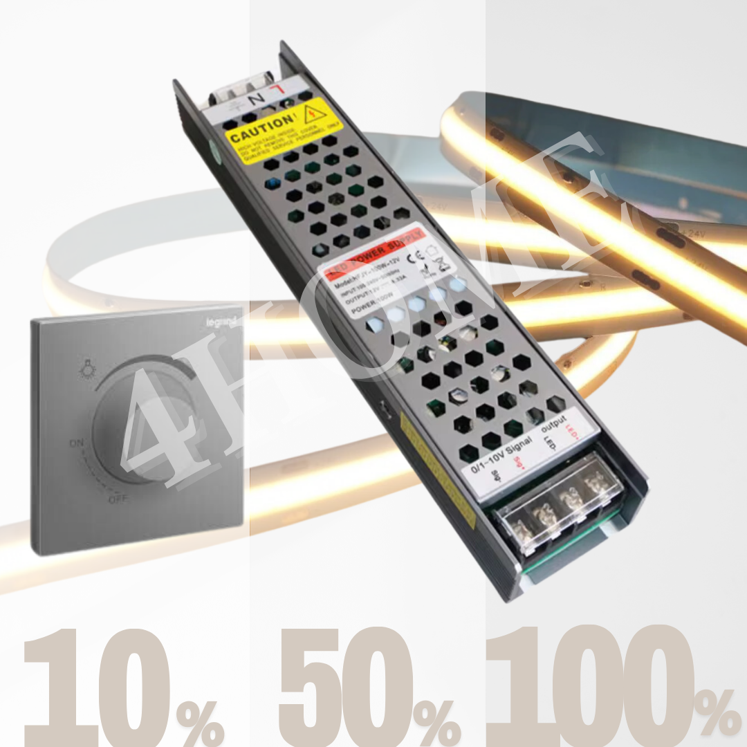 24V 100W 200W Dimmable LED driver strip light COB by dimmer switch 0-10V and TRIAC dimming 4HOME SINGAPORE - 4HOME