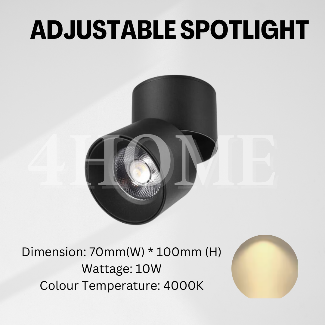 Minimalist Adjustable Surface Spotlight LED Surface Downlight 7W 4HOME SINGAPORE - 4HOME