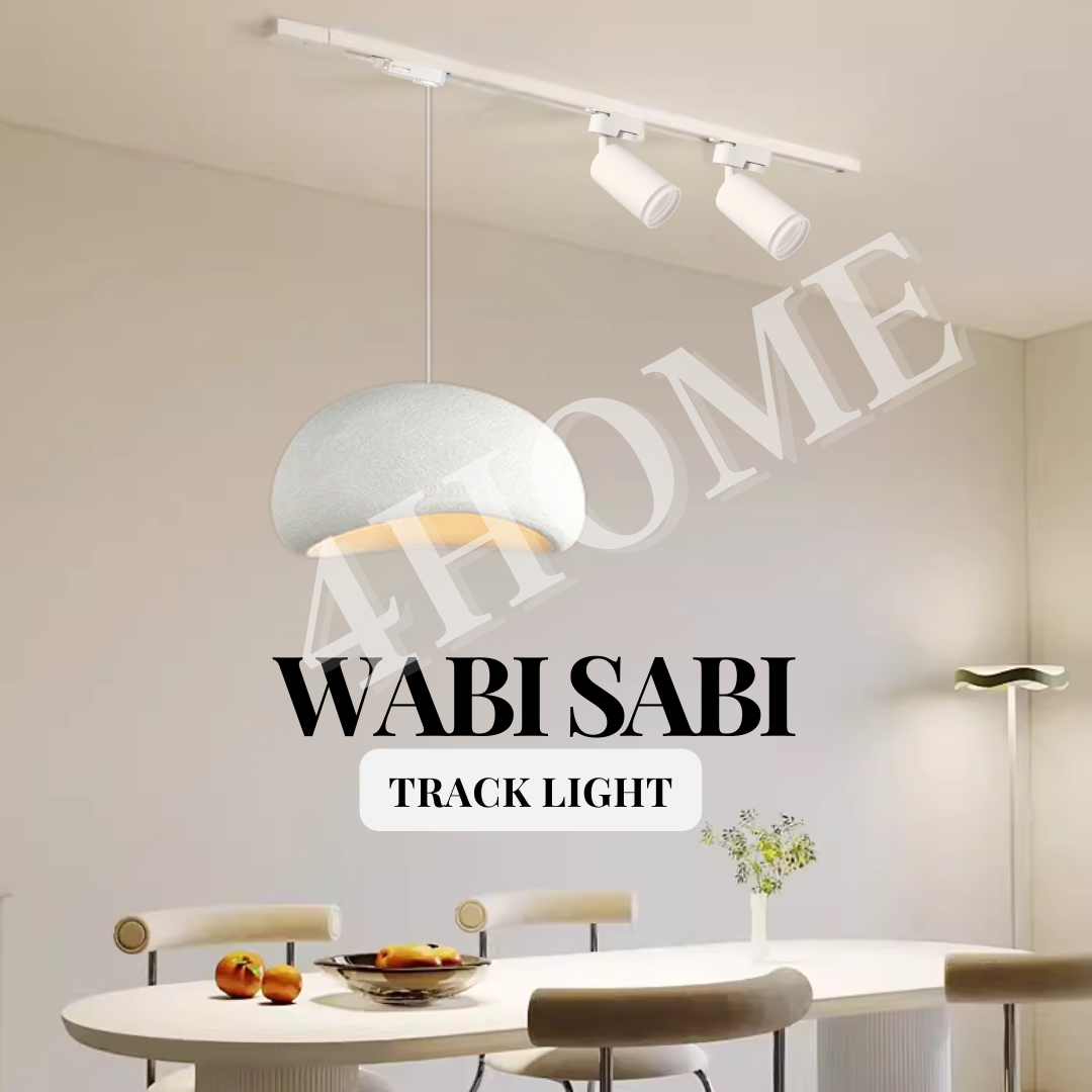 Minimalist Wabi-Sabi Cloud Egg-shaped Chandelier Pendant with Spotlight Track Light Island Dining Table 4HOME SINGAPORE - 4HOME