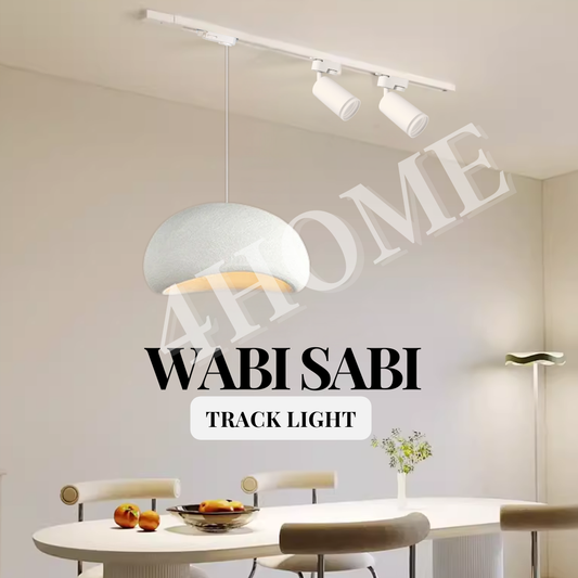 Minimalist Wabi-Sabi Cloud Egg-shaped Chandelier Pendant with Spotlight Track Light Island Dining Table 4HOME SINGAPORE - 4HOME