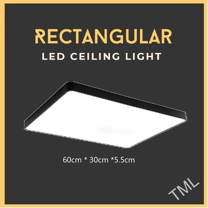 4HOME SINGAPORE 48W 72W Black White Rectangular LED Ceiling Light Nordic Minimal Ceiling Light - Daylight for Kitchen Living Room - 4HOME