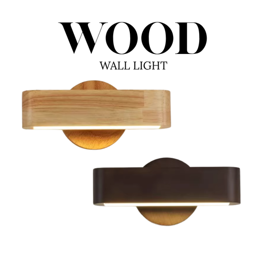 Real Wood Modern LED Wall Light 6W Tritone – Adjustable Up/Down Left/Right