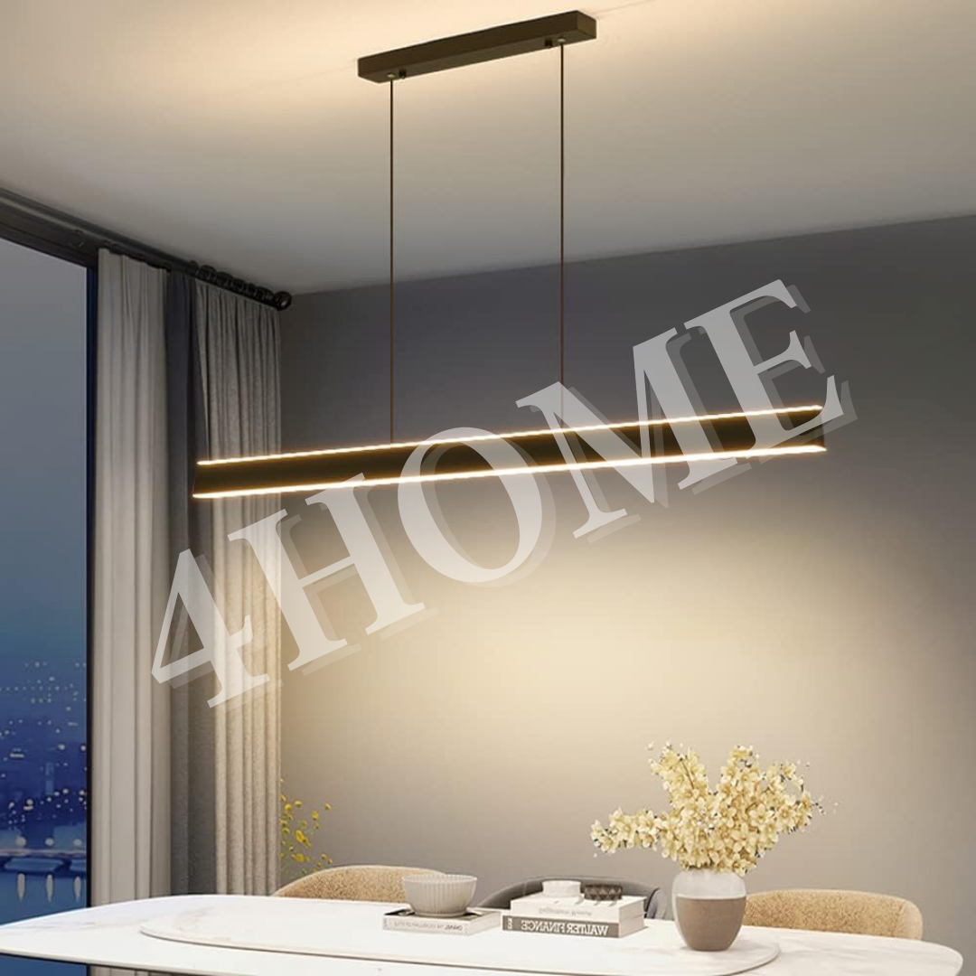 Premium Minimalist Black linear Parallel Radiance Pendant Light Dining Island Study 120cm 4HOME SINGAPORE - 4HOME