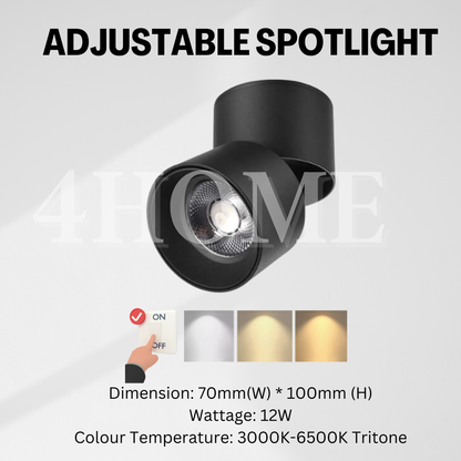 Minimalist Adjustable Surface Spotlight LED Surface Downlight 7W 4HOME SINGAPORE - 4HOME