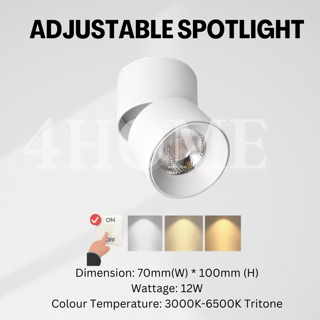 Minimalist Adjustable Surface Spotlight LED Surface Downlight 7W 4HOME SINGAPORE - 4HOME