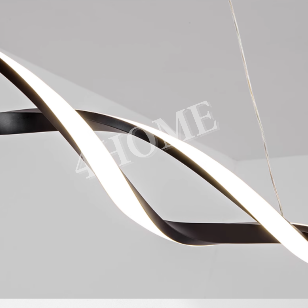 Premium Modern Wavy Dual Twist long Black Linear Pendant Light for Dining Island 4HOME SINGAPORE - 4HOME