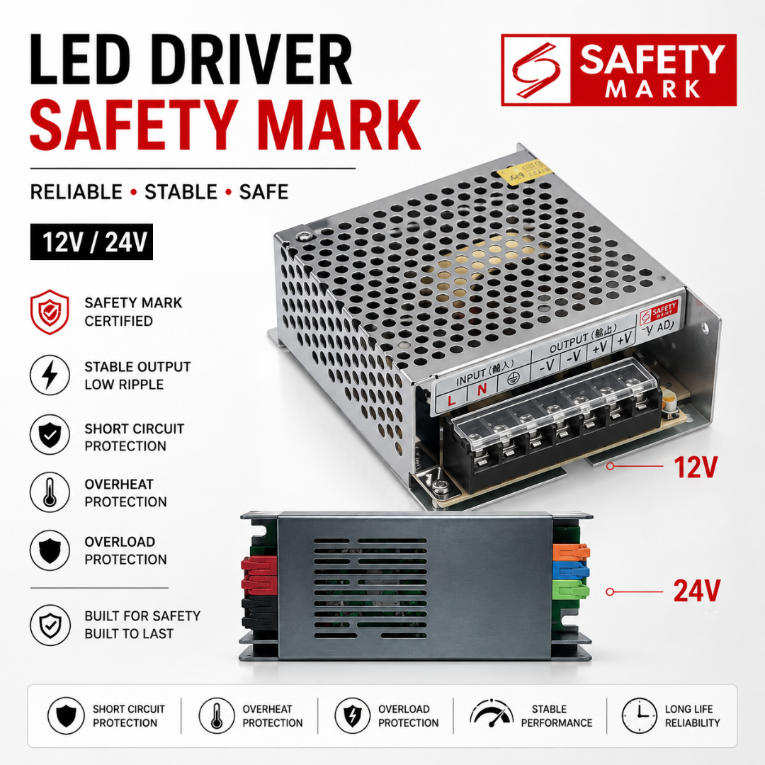 12V / 24V LED Driver Power Supply | Singapore Safety Mark Approved | 60W 100W 150W 200W